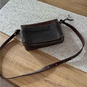 Montana Silversmiths Black and Brown Leather Messenger Crossbody